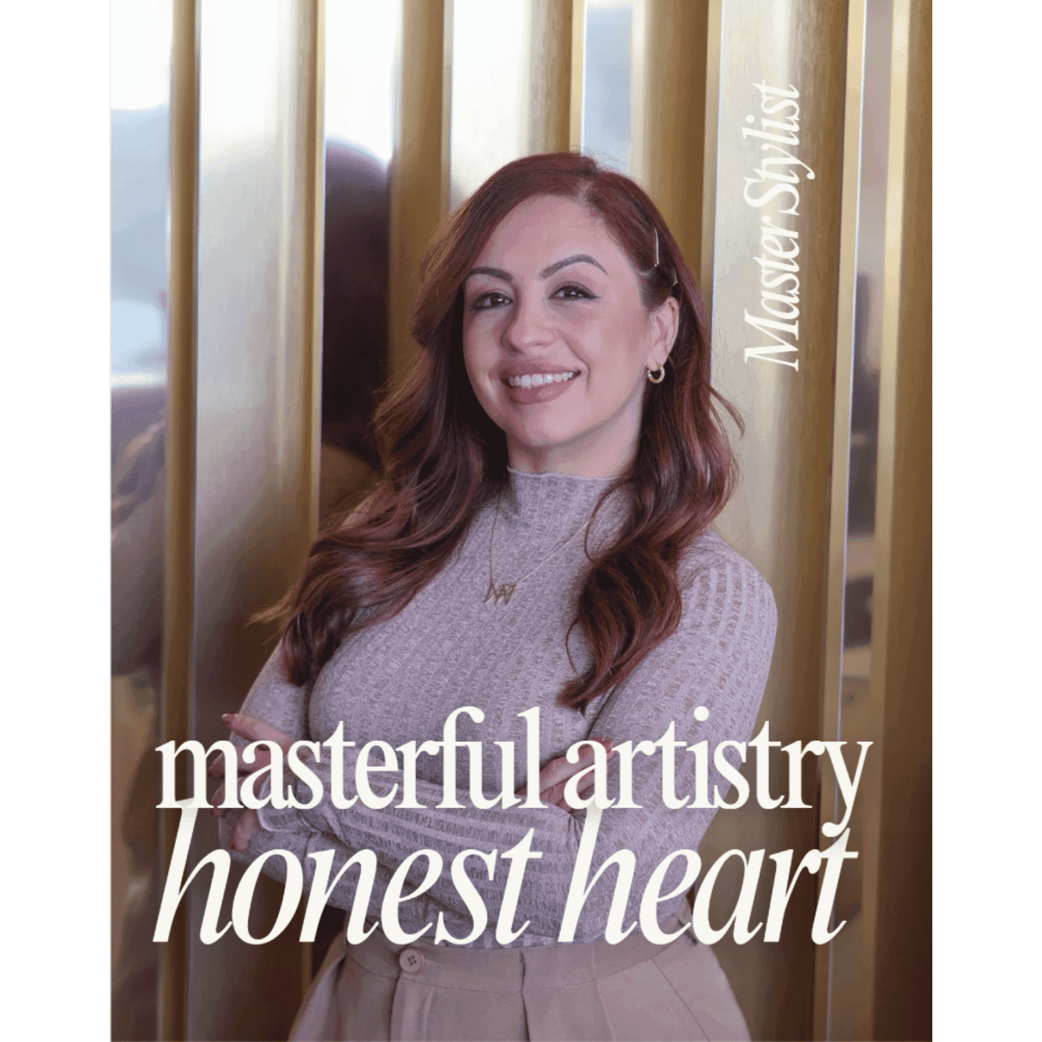 Portrait of Mia M, a professional stylist at Luscious and Co. Beauty, showcasing their expertise and style.