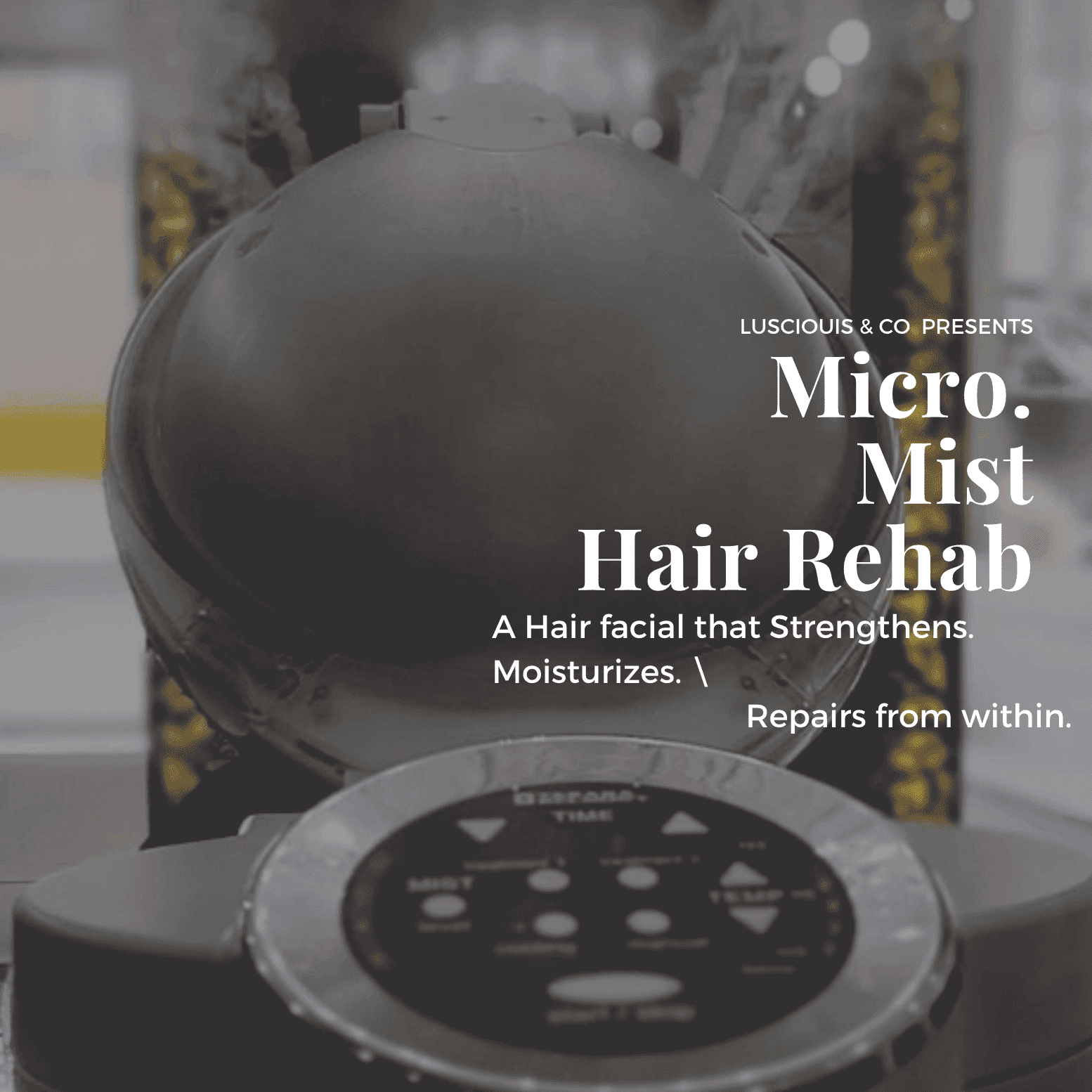Micro Mist Hair Rehab device with a description of its hair strengthening benefits.