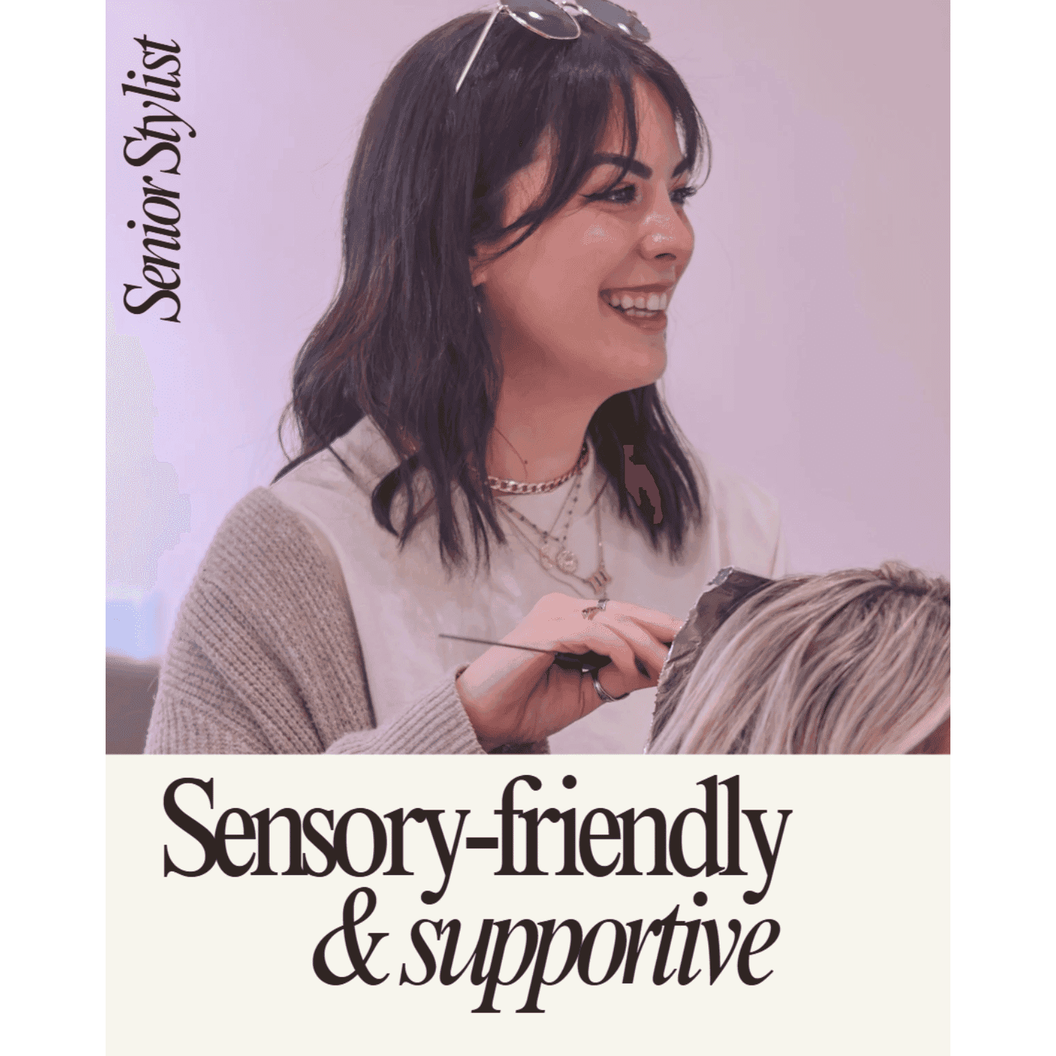 Portrait of Allie K, a professional stylist at Luscious and Co. Beauty, showcasing their expertise and style.