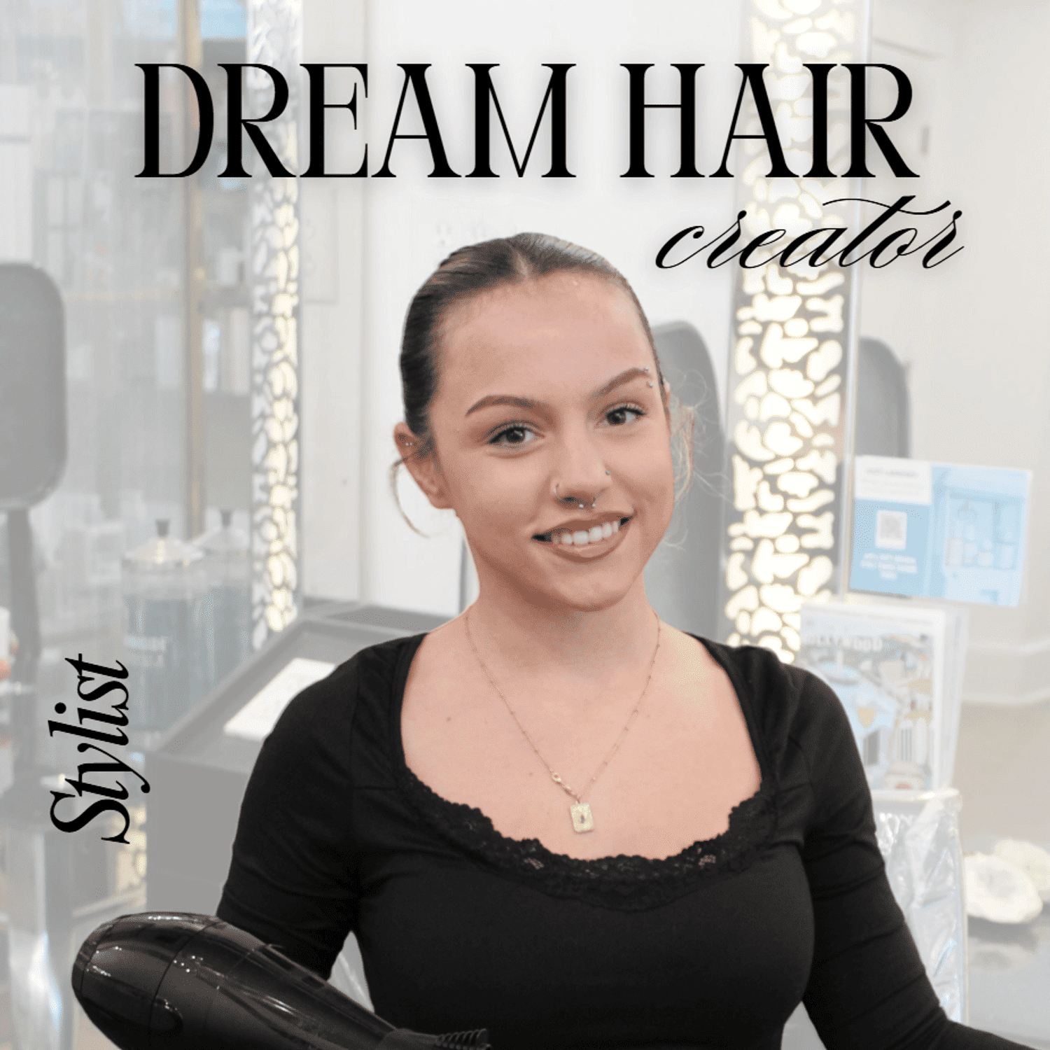 Portrait of Katie, a professional stylist at Luscious and Co. Beauty, showcasing their expertise and style.